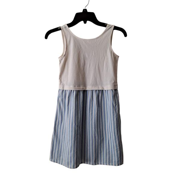 Old Navy 2-in-1 Tank Dress Sleeveless Knit Blue White Striped Girls Size M (8) - Picture 1 of 9